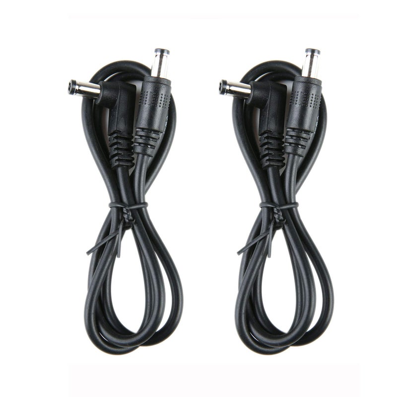 MIHEY 2 Pack Guitar Effect Pedal DC Cable 5.5mm x 2.1mm Power Lead Cord, 60CM Male to Male - Image 1